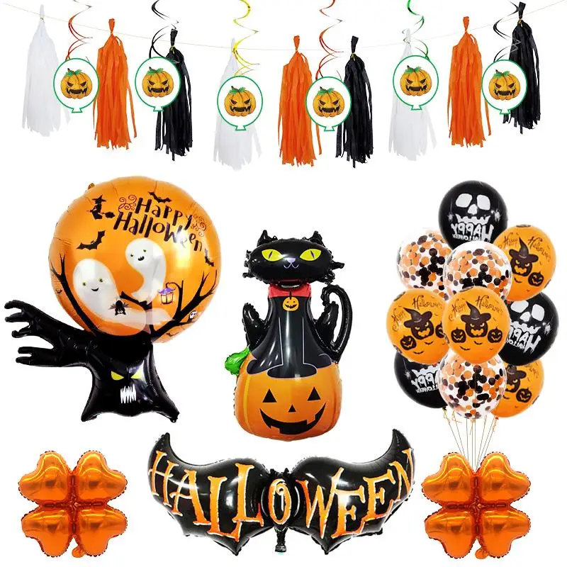 

Happy Halloween Festival Party events Hanging Decorations Supplies Bat Pumpkin Owl Witch Balloons