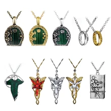 Трендовое винтажное ожерелье Хоббита с зеленым листком, серьги с подвеской, кольцо Властелина одного, Ne(cklace),, Прямая поставка