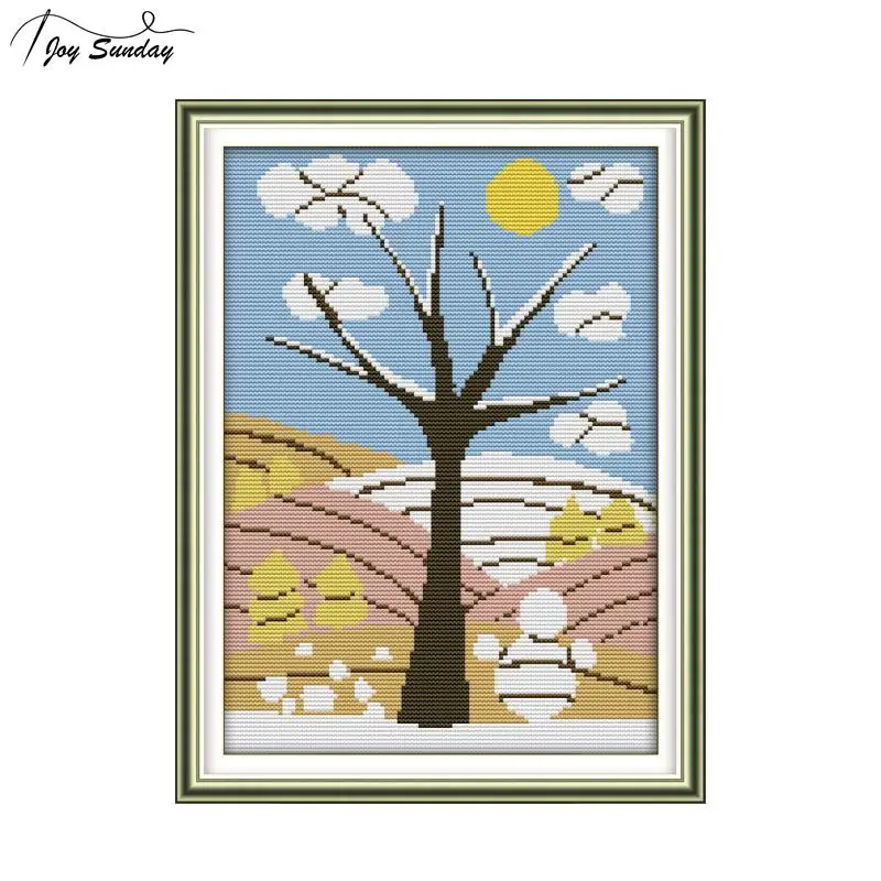 Joy Sunday The Four Seasons пейзаж Аида Ткань Вышивка крестиком для изготовления набор DMC DIY