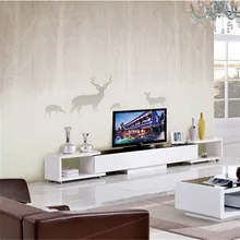 QINGCHUN индивидуальный Рисунок ткань и текстильные обои для стен Ткань моющийся матовый шелк для гостиной фон олень лес