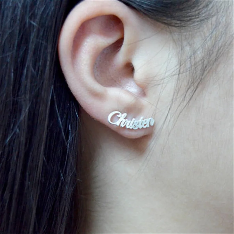 

Personalized Name Earrings for Women 925 Sterling Silver Jewelry Customize Letters Earrings Party/Wedding Jewelry YSE-02