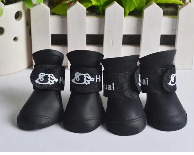 Title 5, Silicone Dog Shoes Waterproof Boots Non-Slip Bo...