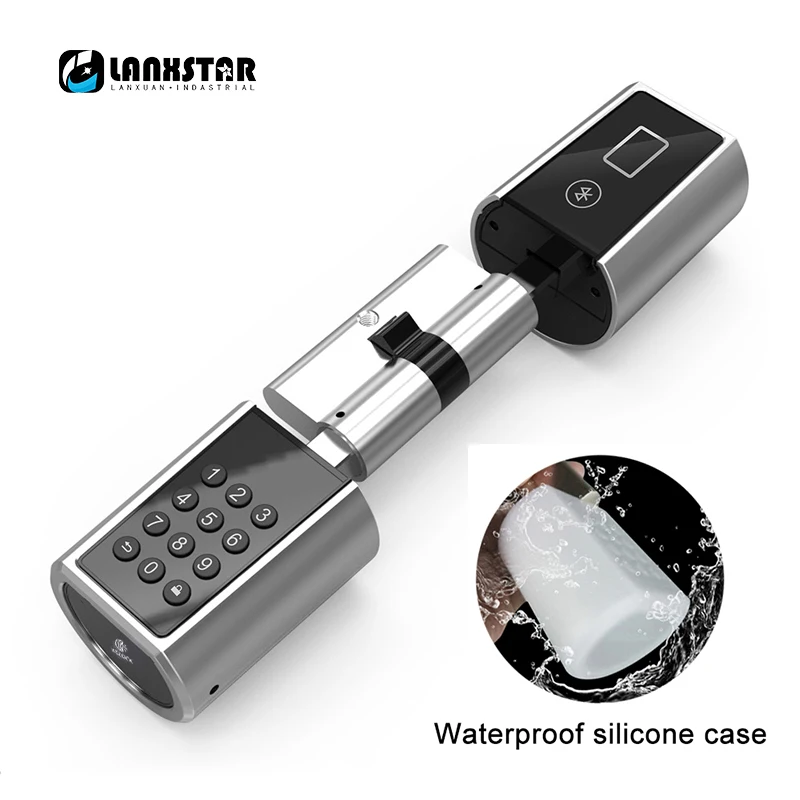 

Lanstar Micro-Lock Fingerprint Password Smart Lock Core C-class Office Universal Security Door Broken Bridge Aluminum Door Home