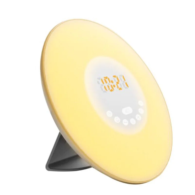 

Wake-up Alarm Clock Light Sunrise Simulation Morning Alarm Clock Digital LED Time Display FM Radio Touch Sensor Brightness