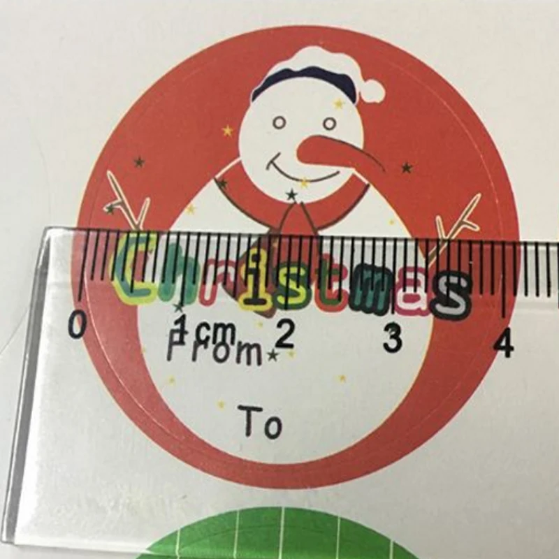 120 шт./лот, милая Рождественская елка, снеговик, круглая упаковка для торта, уплотнительная этикетка, наклейка, выпечка в подарок, наклейка s