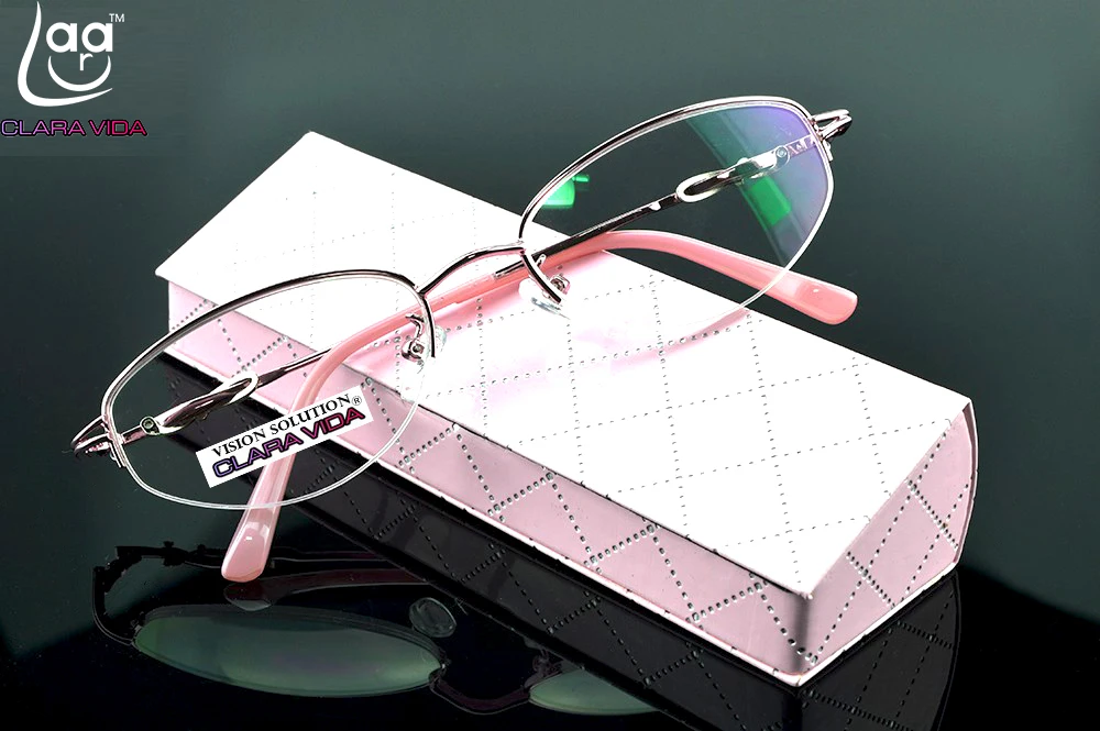 Leesbril = Clara вида дизайна на пол-оправа покрытая Hd линзы Модные Офисные женские туфли очки для чтения+ 1+ 1,5+ 2+ 2,5+ 3+ 3,5+ 4 с Чехол