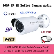 1.3MP HD Mini IP Camera 960P H.264 Video Audio CCTV Network Cameras Outdoor IP Cam P2P 24 IR Home Security Camera audio output