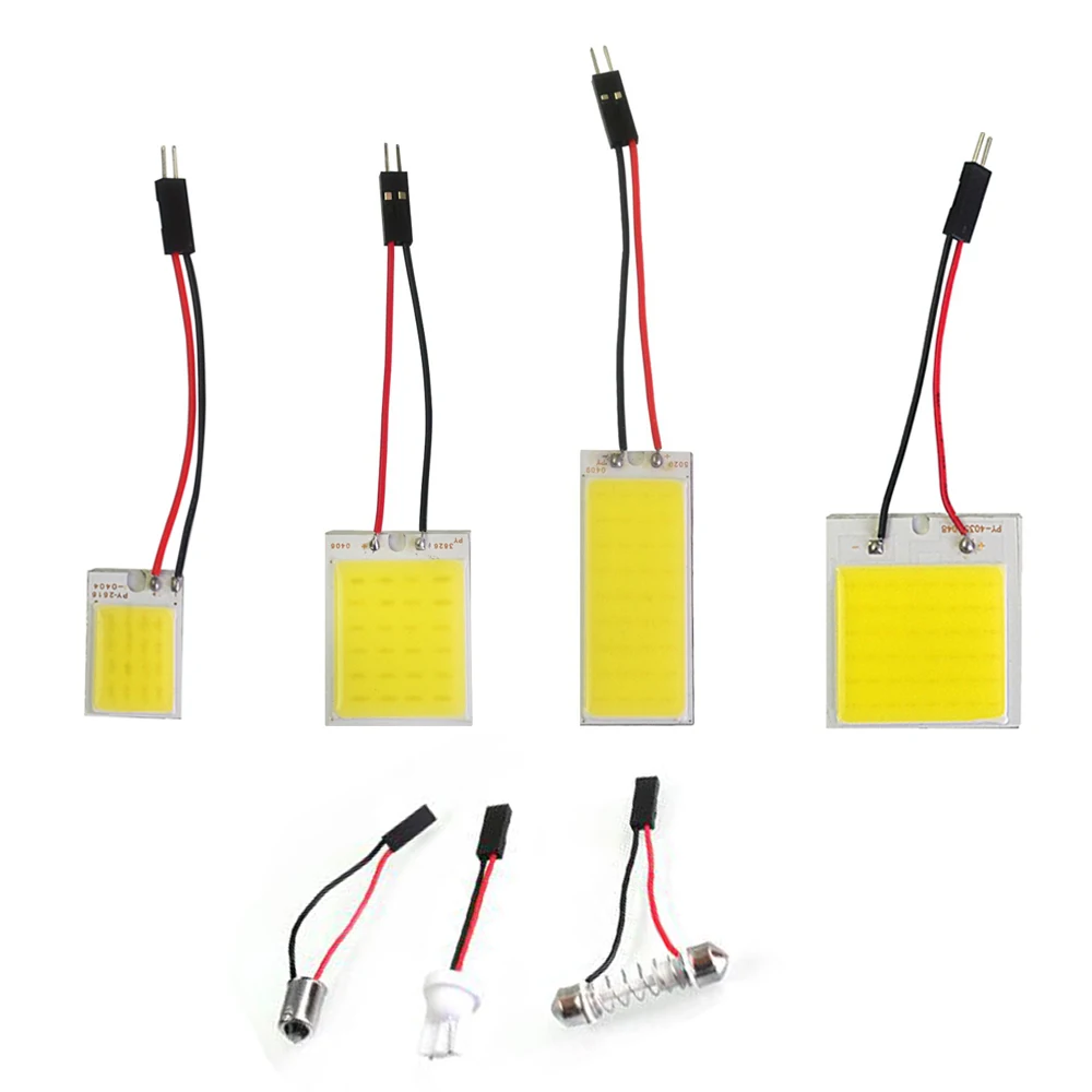 YIJINSHENG 2 шт. T10 BA9S festoon COB LED панель купольная лампа для салона автомобиля чтения
