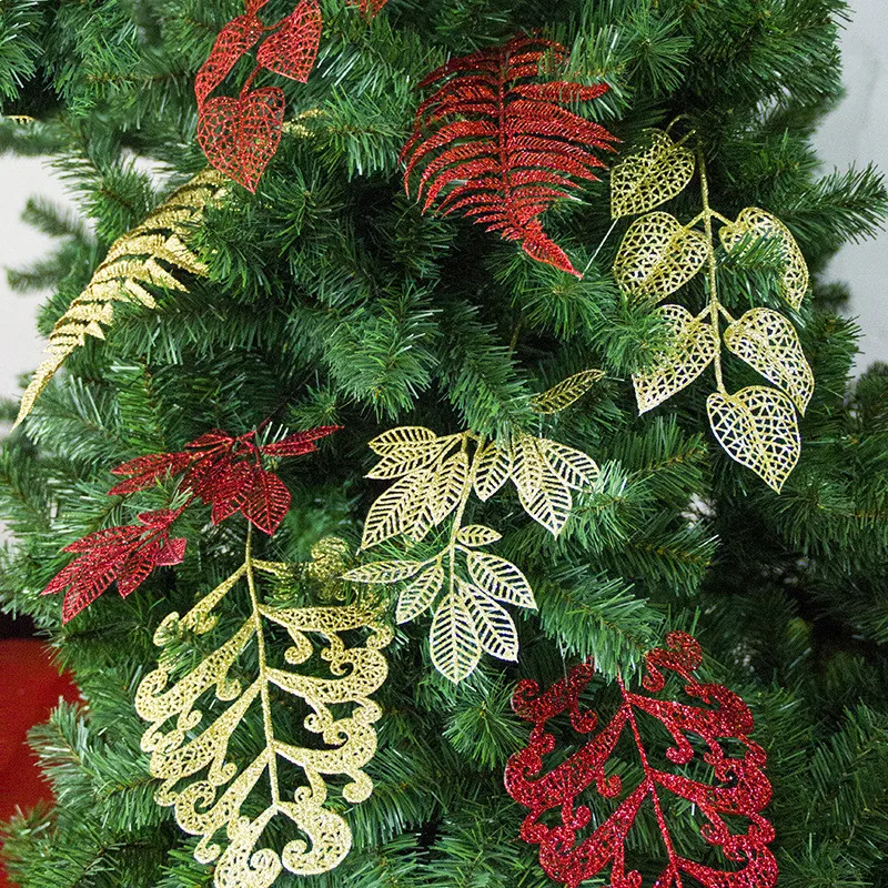 

2pcs Christmas Tree Decorations Supplies Powder Christmas Tree Accessories Christmas Leafs Decoration for Party