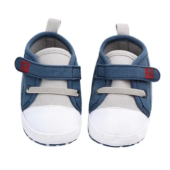 

Spring Baby Boy Shoes Cotton Solid Newborn First Walkers Soft Soled Non-slip Footwear Baby Shoes For Boys 0-12M