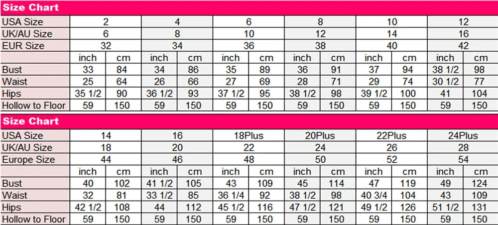 Size chart