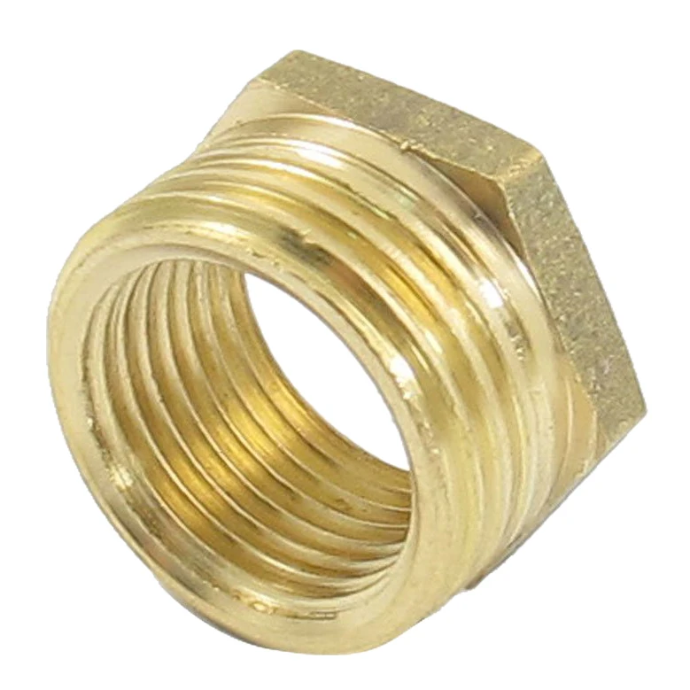 

20mm Male to 16mm Female Brass Hex Reducing Bushing Adapter Pipe Fitting Gold