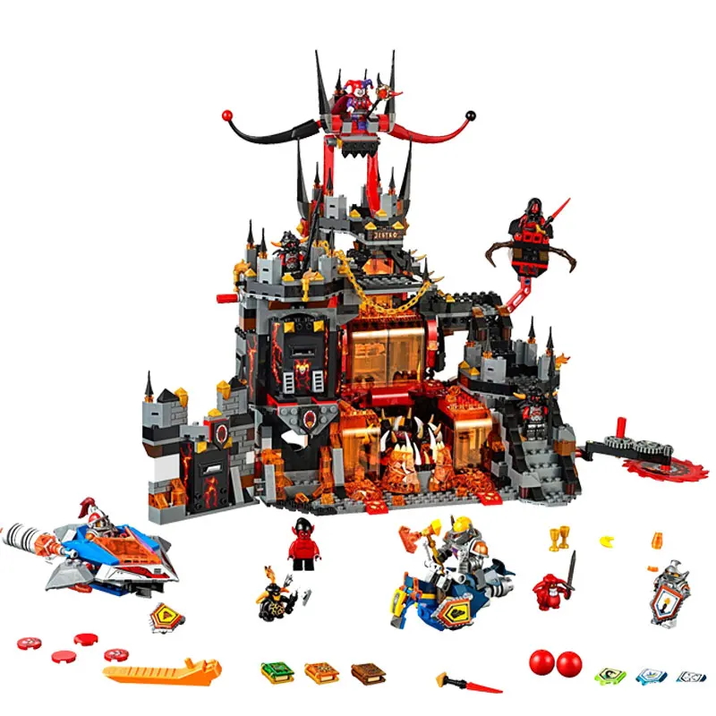 

Model building kits 14019 Nexoe Knights Volcano Lair castle compatible with legoing 3D blocks Educational toys for Kids toy gift
