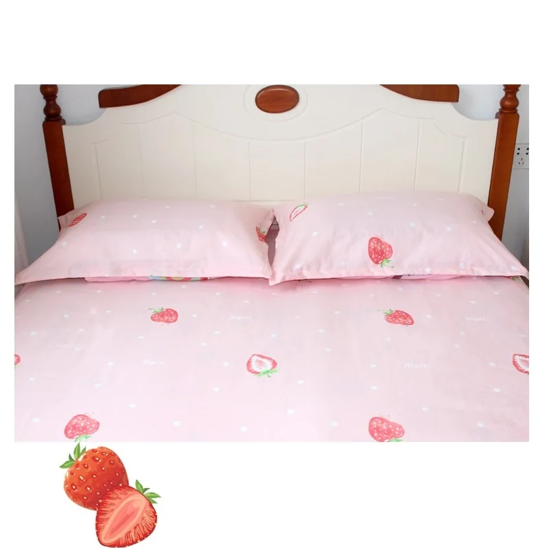 2pcs/lot Breathable Baby Pillowcase Strawberry Printed Infant Pillow Cover 74x48cm Cotton Toddler Pillow Case Baby Room Decor