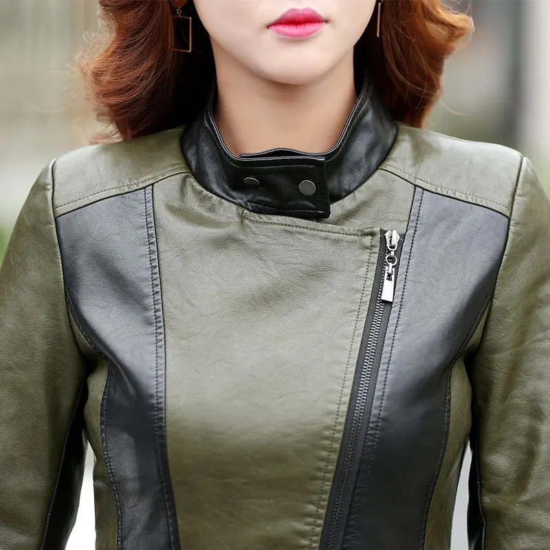 Hiver En Noir Faux Cuir 4xl Slim Taille vert Trench Automne coat Survêtement 5xl Grande 2018 Pu Femmes Dames Veste Longues Femelle pXqgXxwF
