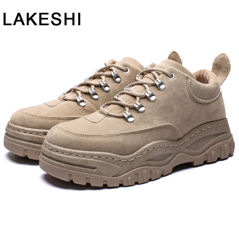

2019 Spring Men Casual Shoes Fashion Sneakers Men Suede Leather Shoes Comfortable Chunky Sneakers Men's Sneakers Men Shoes