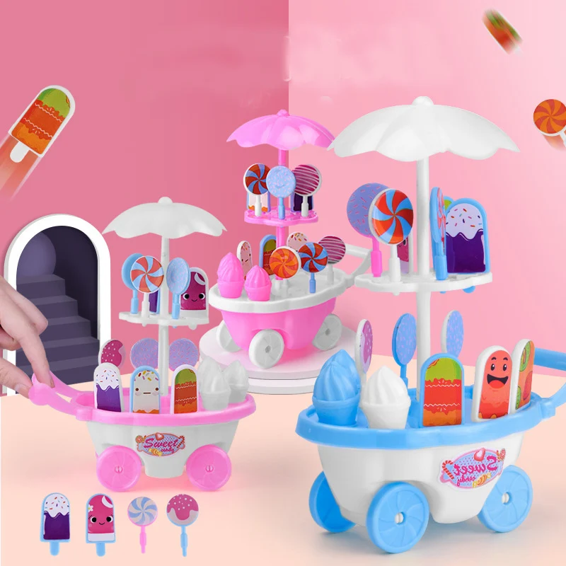

Kids Pretend Play Miniature Candy Ice Cream 2 Colours Children's Educational Toys Ice Cream Cone Candy Girl Boy Toy