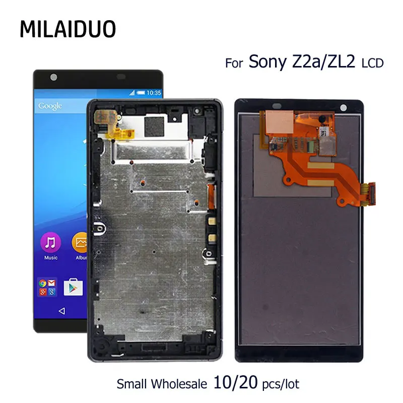 

10/20 pcs/lot Original LCD Display For Sony Xperia Z2a D6563 ZL2 IPS Touch Screen Digitizer Assembly Replacement Part With Frame