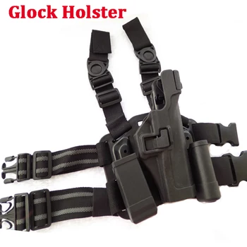

Tactical Airsoft Holster Hunting Shooting Glock 17 19 22 23 31 32 Pistol Leg Holster With Magazine Torch Pouch Gun Carry Case