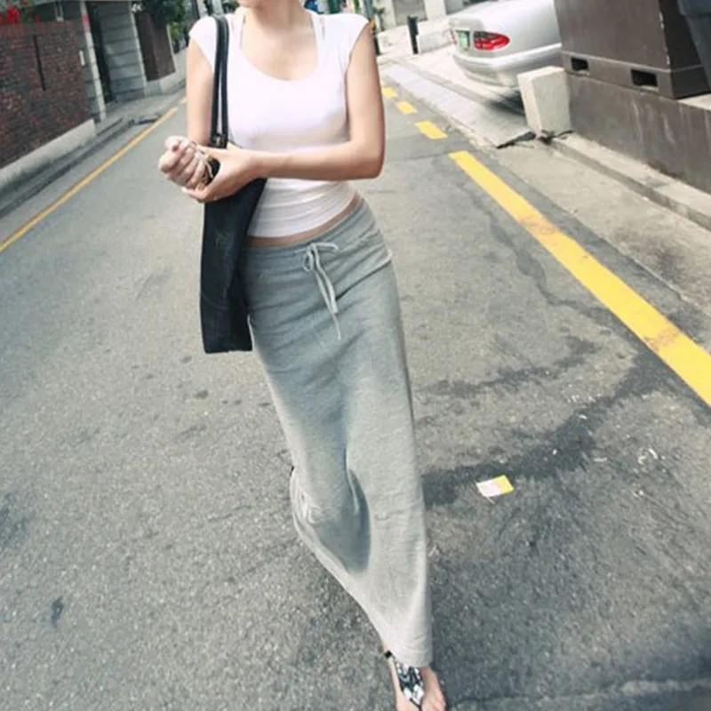YZLIRENFS Women Skirt 2019 New Spring and Summer Fashion Wild Self-cultivation Bag Hip Simple Straight after Split Long | Женская одежда