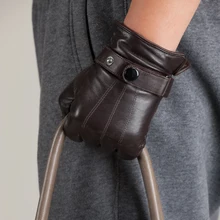 Модные осенние мужские кожаные перчатки, прочные перчатки из овчины, мужские перчатки из натуральной кожи, зимние теплые варежки