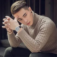 Autumn And Winter Male Sweater Thickening Turtleneck Sweater Male slim Turn-down Collar Sweater Solid Pullover Autumn And Winter Male Sweater Thickening Turtleneck Sweater Male slim Turn-down Collar Sweater Solid Pullover