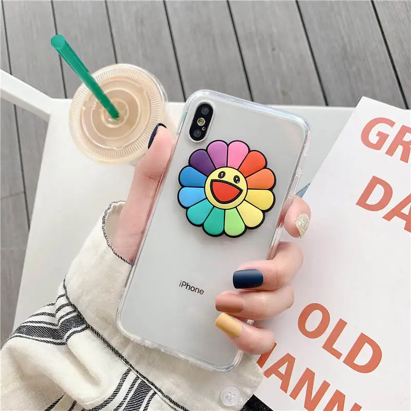 Sun Flower Cute For Iphone 66S 6P 78 78plus Xxs Xr Xsmax Simple And Transparent All-Inclusive Soft Shel |