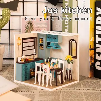

Diy Cottage Hand-assembled Toys House Kitchen Restaurant Creative Birthday Present Party Decorative Ornaments