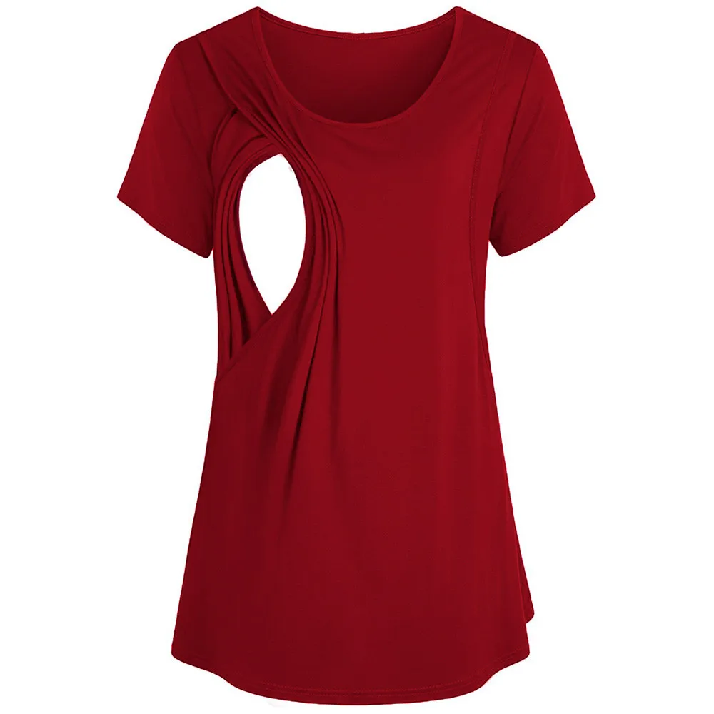

2019 Fashion Women Maternity Nursing Breastfeeding Pregnant Shirt Top Blouse Ropa Premama Embarazadas Cotton Pregnant T Shirt