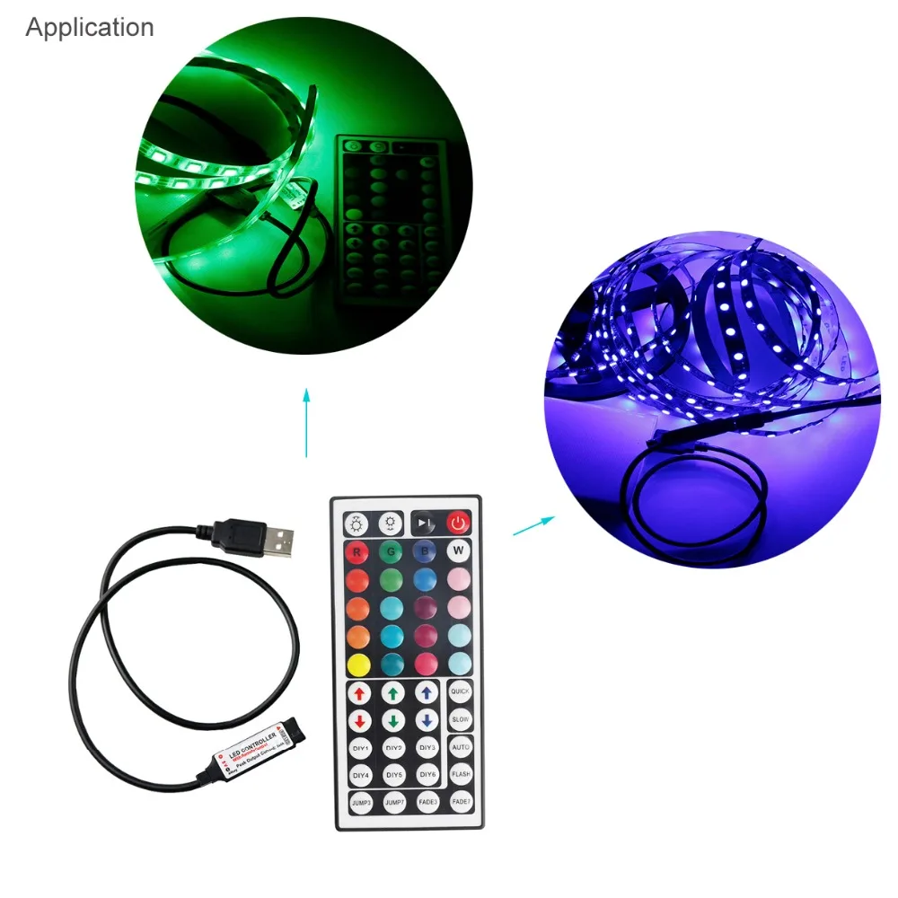 USB RGB пульт дистанционного управления на 44 клавиши 5 В РЧ для 5050 3528 SMD светодиодной