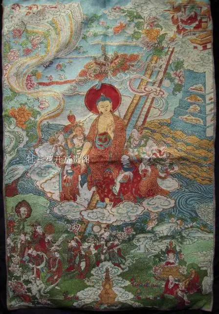 

Chinese Antique collection the Thangka embroidery buddha diagram