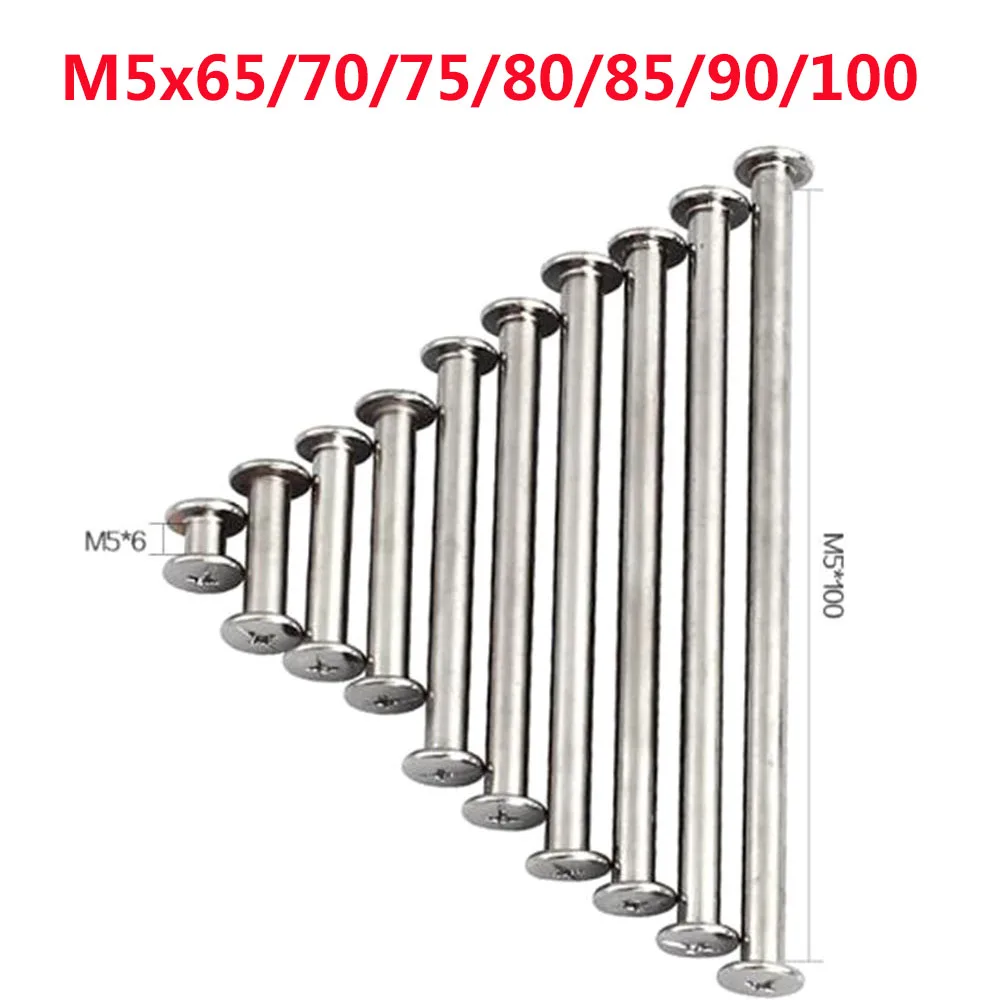 20 шт. M5x65/70/75/80/85/90/100 никелированные винты из углеродистой стали с заклепками для