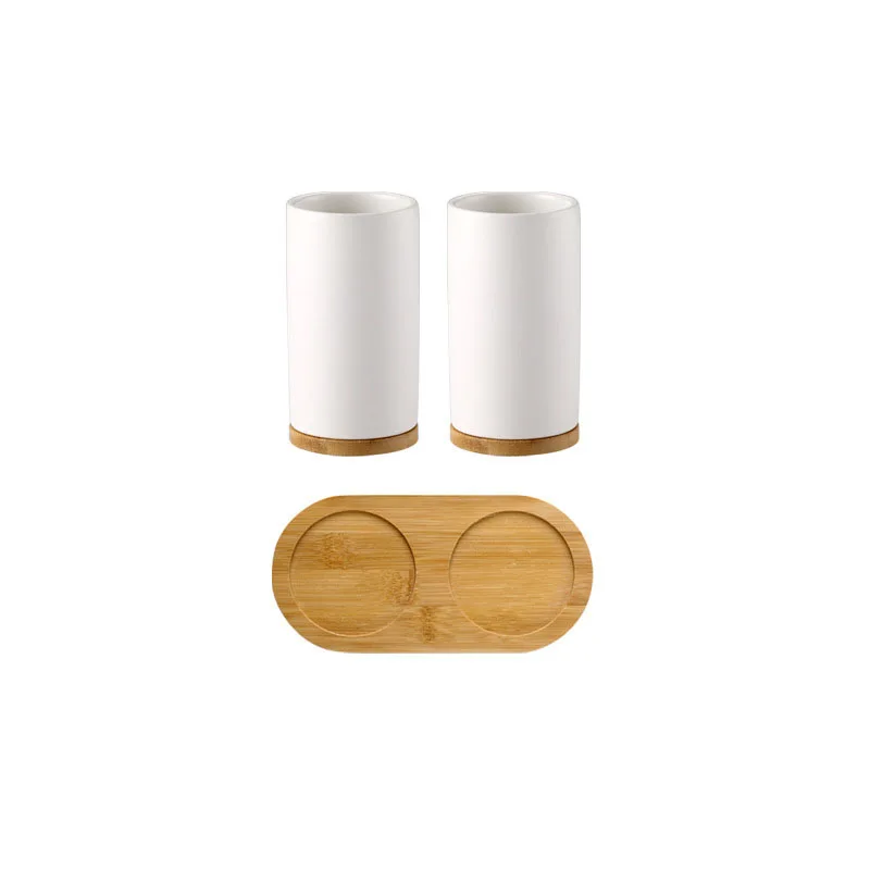 Керамические бамбуковые стаканы для ванной комнаты зубная щетка чашки ванная комната контейнер для эмульсии кухонная посуда контейнер для жидкости для мытья посуды - Цвет: 8