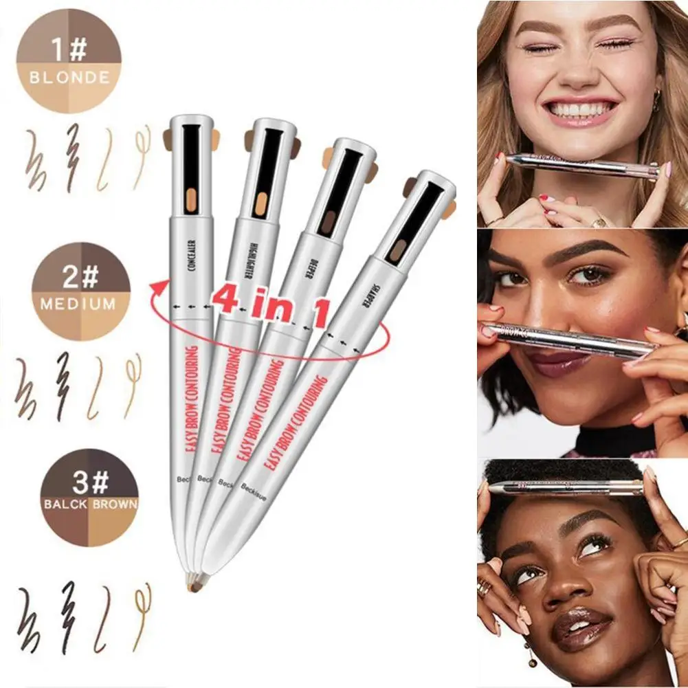 

4 in 1 Pro Rotating Eyebrow Pencil Waterproof Sweat-proof Long Lasting Cosmetic