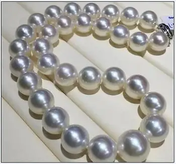 

fine jewelry beautiful 18"12-13MM SOUTH SEA WHITE PEARL NECKLACE free shipping