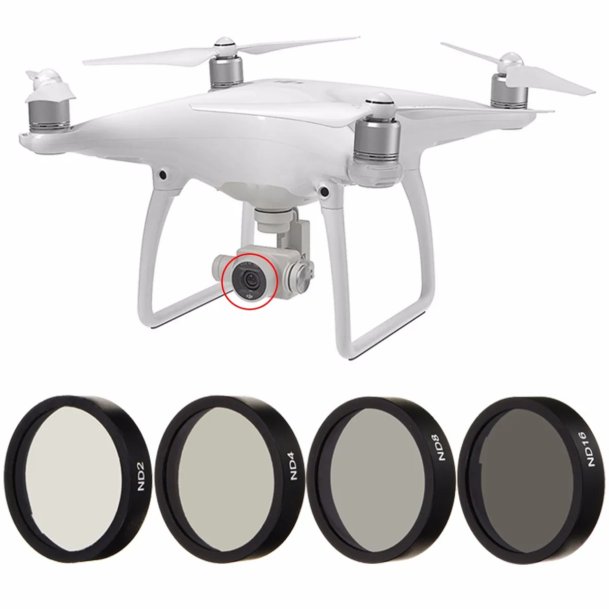 New 4pc ND2 ND4 ND8 ND16 Len Filter for DJI Phantom 3 4 Professional Advanced Camera Camera Drone Lens Set Black Frame