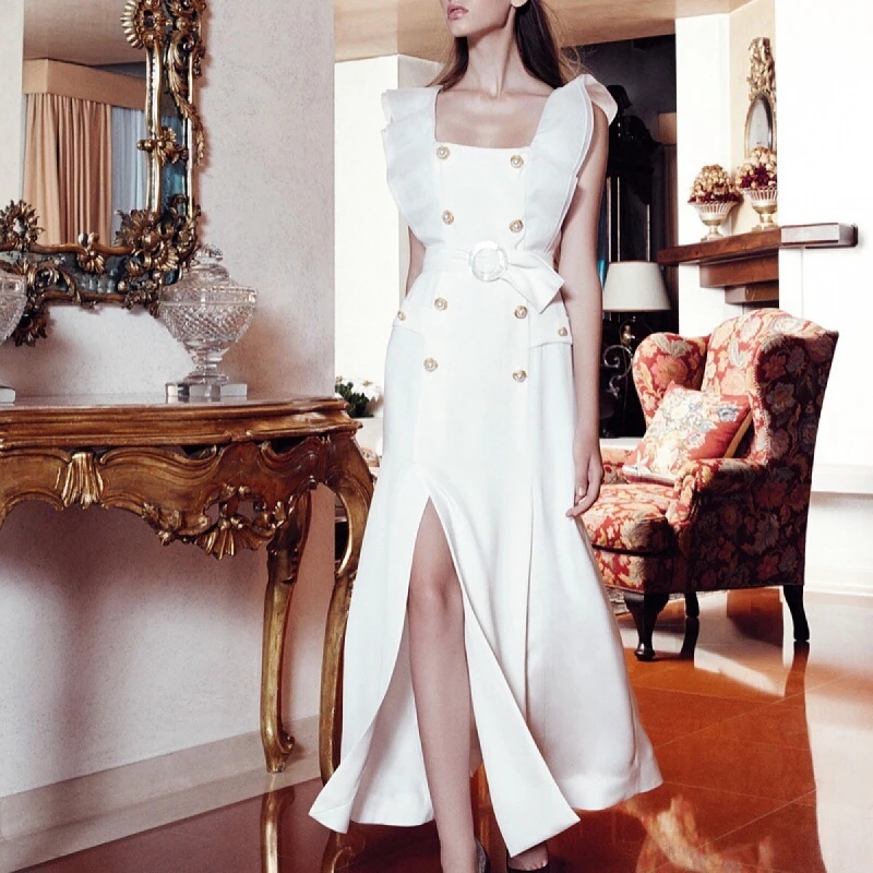 

Office Women White Black Designer Dress 2018 Runway Party Dresses