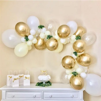 

60pcs Latex Chrome Gold Metal Balloons Supplies Party Garland Balloons 1st Birthday Event Party Wedding Decoration Supplies