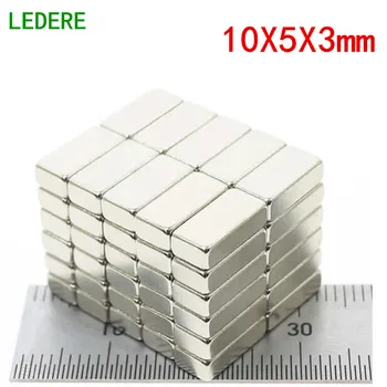 

LEDERE 100/200pcs 10x5x3 N35 Rectangular magnet Super Strong Neodymium magnet 10*5*3 mm NdFeB magnet 10mm x 5mm x 3mm
