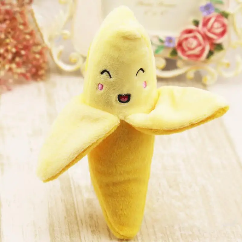 

Cartoon Plush Skinned Banana Dog Toy Squeaky Chew Toys for Dog Pet Supplies Cute Soft Plush Sounder Toy