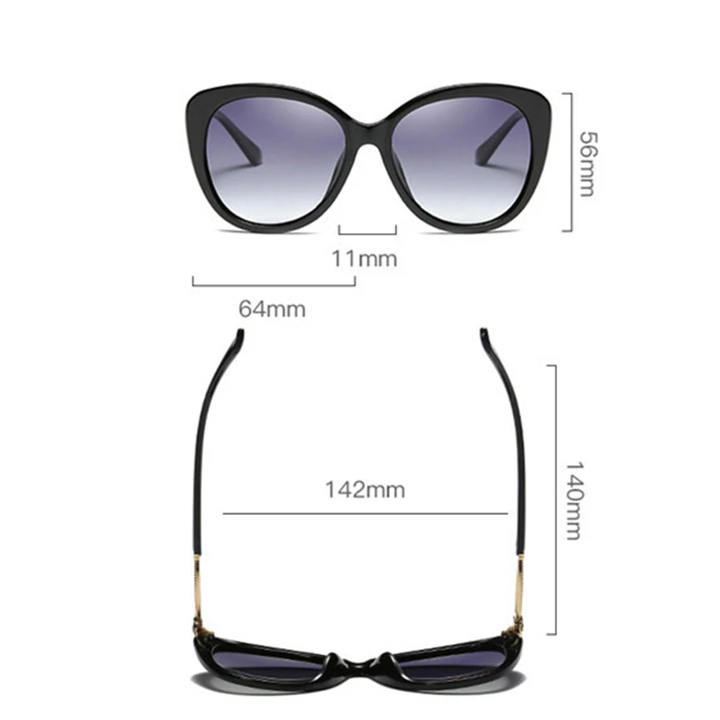 KEITHION Brand Design New Cat Eye Sunglasses Women Fashion Small Polarized Sunglasses Metal Legs Shades UV400 Eyewear