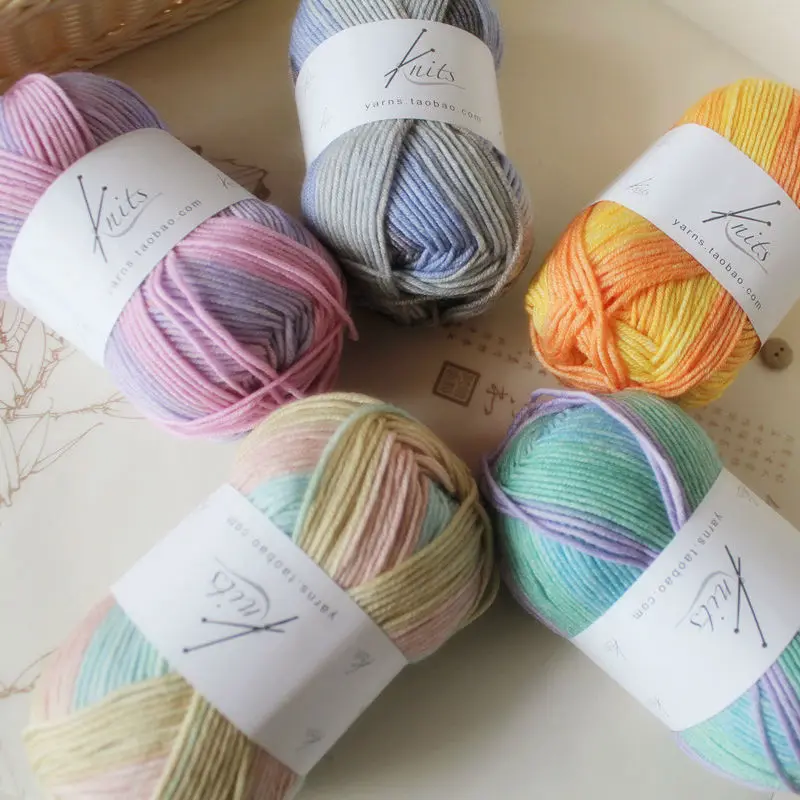 

Free shipping 300g(50g*6pcs) Baby Line 100% Merino Wool Scarf Hand Woven Knitting Color Regression Of Infant A