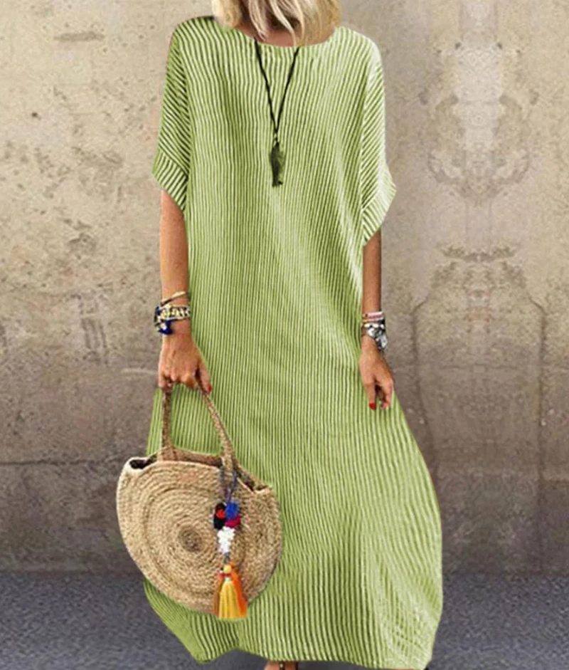 

Women Vintage Cotton Linen Dress 2019 Summer Shirt Dress Short Sleeve Solid Casual Loose Party Beach Maxi Long Vestidos Hot Sale