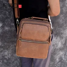 AETOO оригинальная ретро кожаная мужская матовая кожаная повседневная сумка через плечо вертикальные модели crazy horse кожаная мужская сумка