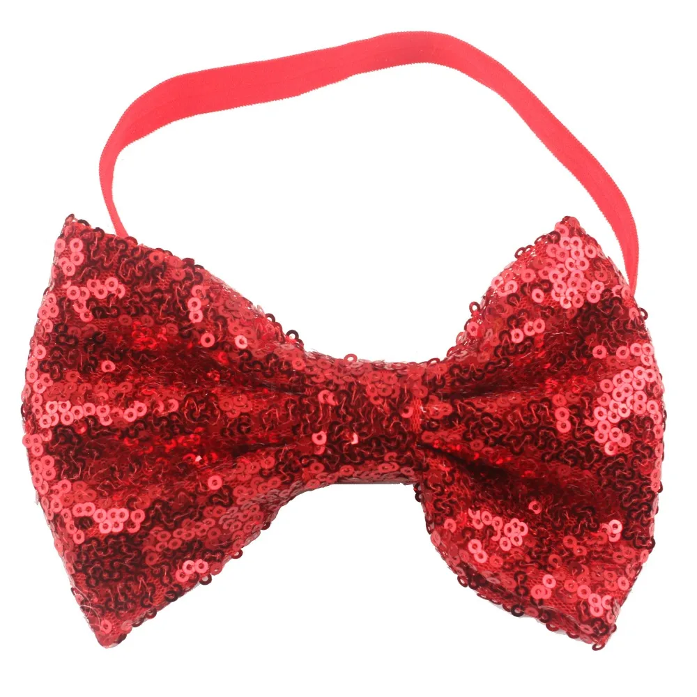 Розничная продажа Блестящий бант телефон эластичная лента для волос|sequin bows|big