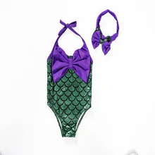 Детская одежда для купания для маленьких девочек 1-2 лет, детское бикини, купальник русалки с блестками, купальный костюм, купальный костюм, 3 мес., 18-24 месяца