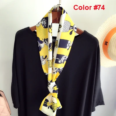 

Fashion narrow long Scarf Geometric fashion woman Tie Bag Handle Ribbon Hairband Shawl Scarf headscarf skinny scarves