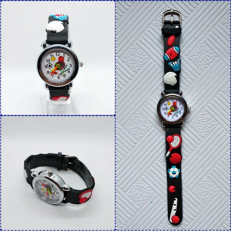 Cartoon Tennis racket Kids Watches Girls Boys Students Clock Children Outdoor sports Quartz Wristwatches basketball Child 4