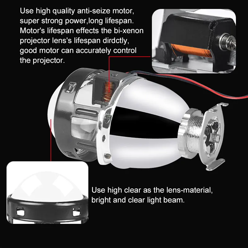 Günstige RACBOX 2,0 1,8 inch HID Bi Xenon Mini Projektor Linsen für H4 H7 Scheinwerfer Objektiv Auto Retrofit Hallo Low strahl verwenden H1 Xenon Lampen