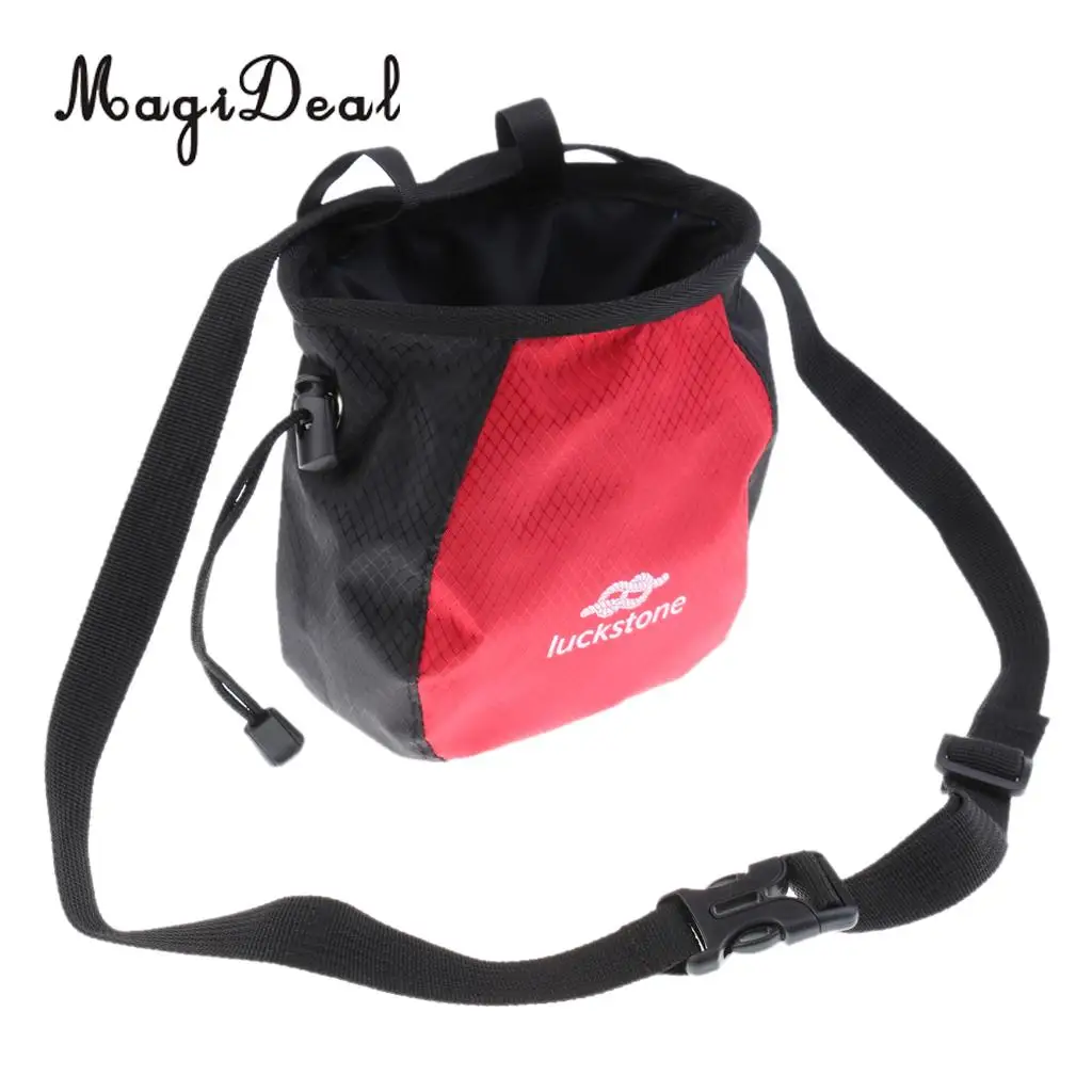 MagiDeal Chalk Bag Storage Pouch for Rock Climbing Gym with Drawstring and Adjustable Waist Belt 